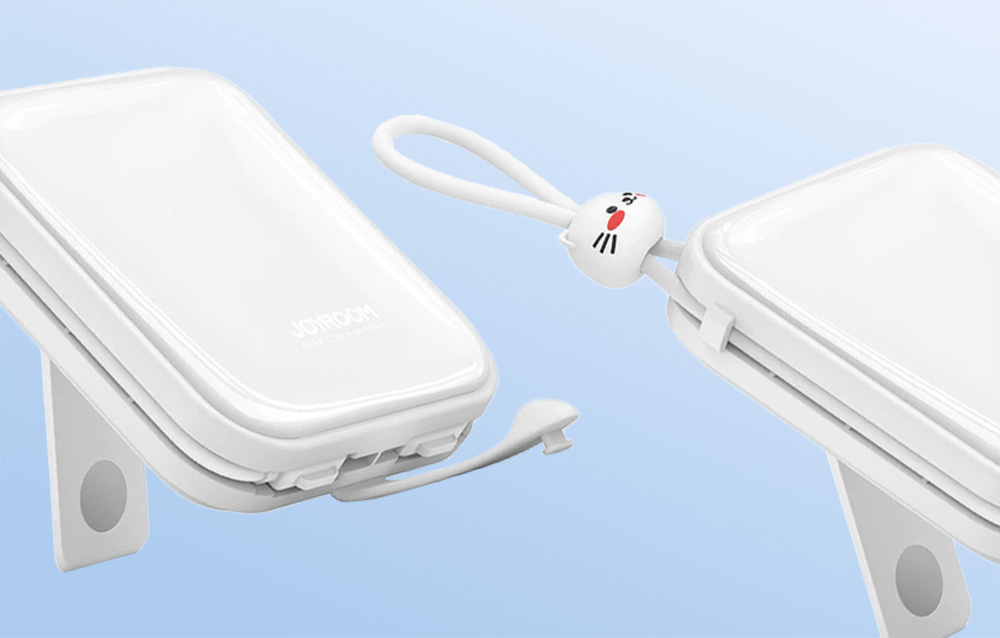Joyroom JR-L008 Cutie Power Bank 10000mAh mit USB-C & Lightning Kabeln - 22.5W - Weiß