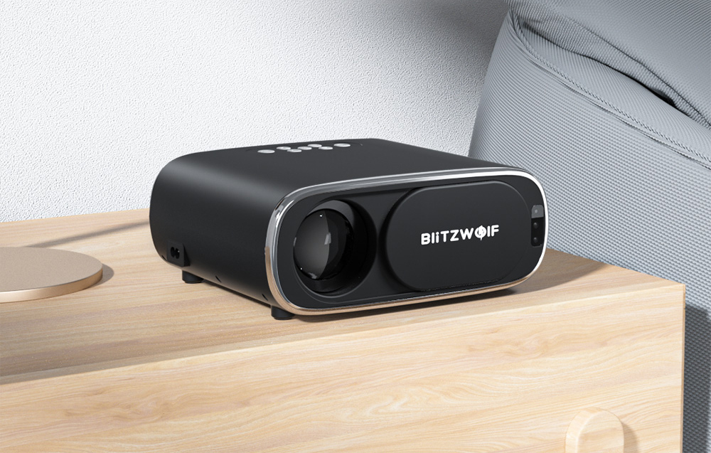 BlitzWolf BW-V4 1080p LED Projektor mit WiFi, Bluetooth - Schwarz