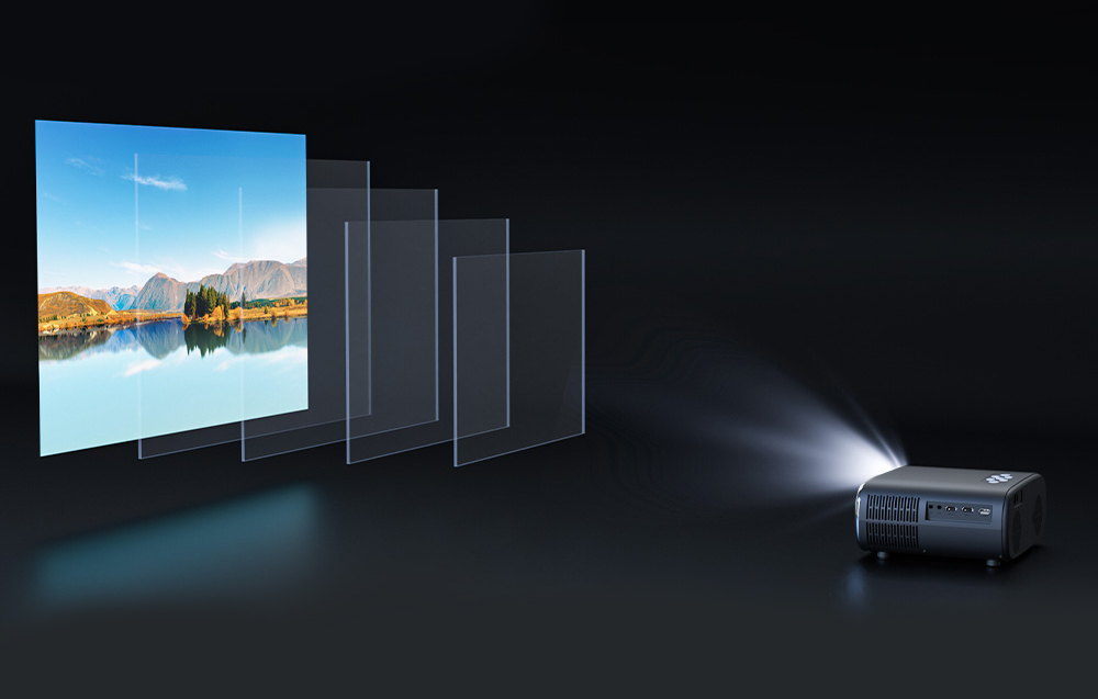 BlitzWolf BW-V4 1080p LED Projektor mit WiFi, Bluetooth - Schwarz