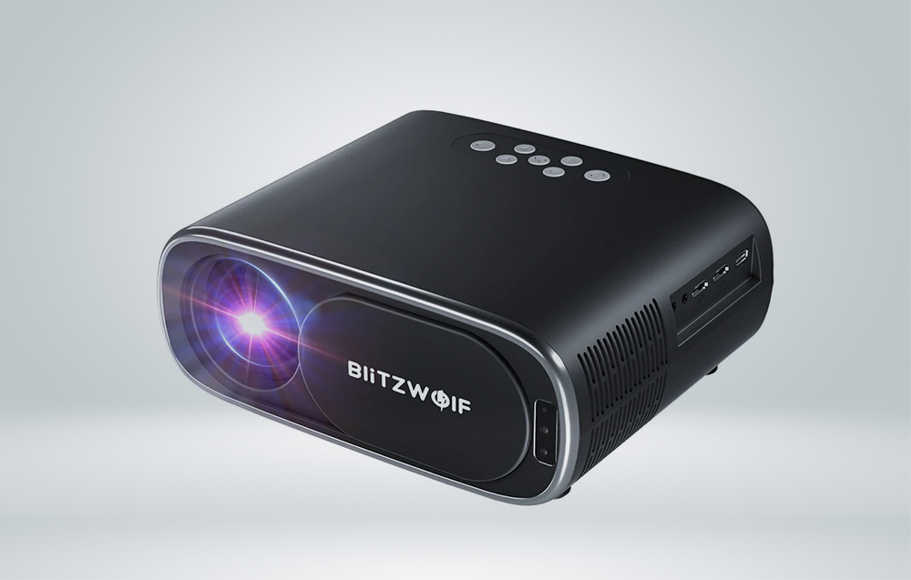 BlitzWolf BW-V4 1080p LED Projektor mit WiFi, Bluetooth - Schwarz