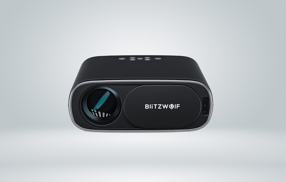 BlitzWolf BW-V4 1080p LED Projektor mit WiFi, Bluetooth - Schwarz
