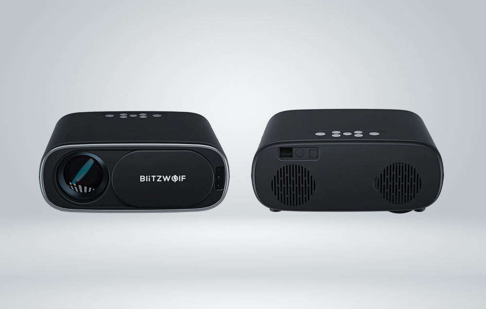 BlitzWolf BW-V4 1080p LED Projektor mit WiFi, Bluetooth - Schwarz